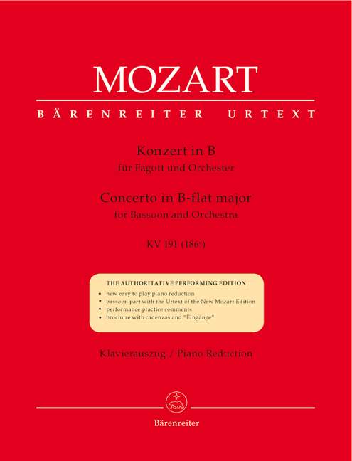 Bassoon Concerto in Bb Major K 191 Bassoon/Piano
