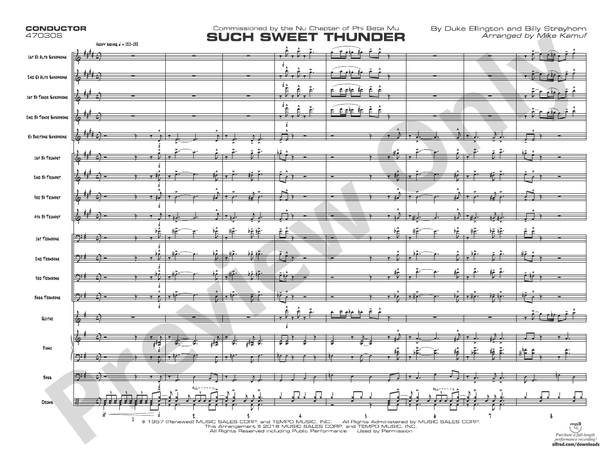 Such Sweet Thunder – Jazz Ensemble Conductor Score & Parts (Digital Download)