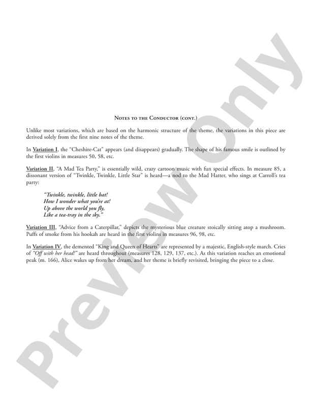 Wonderland Variations – String Orchestra Conductor Score & Parts (Digital Download)