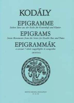 Epigrams - 7 Pieces for Double Bass & Piano - Zoltan Kodaly - Double Bass Editio Musica Budapest