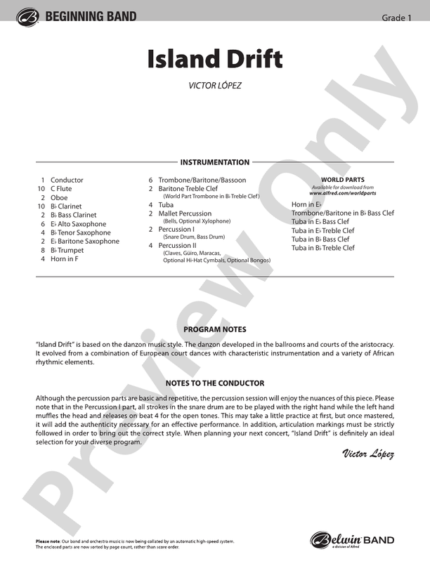 Island Drift - Concert Band Conductor Score & Parts (Digital Download)