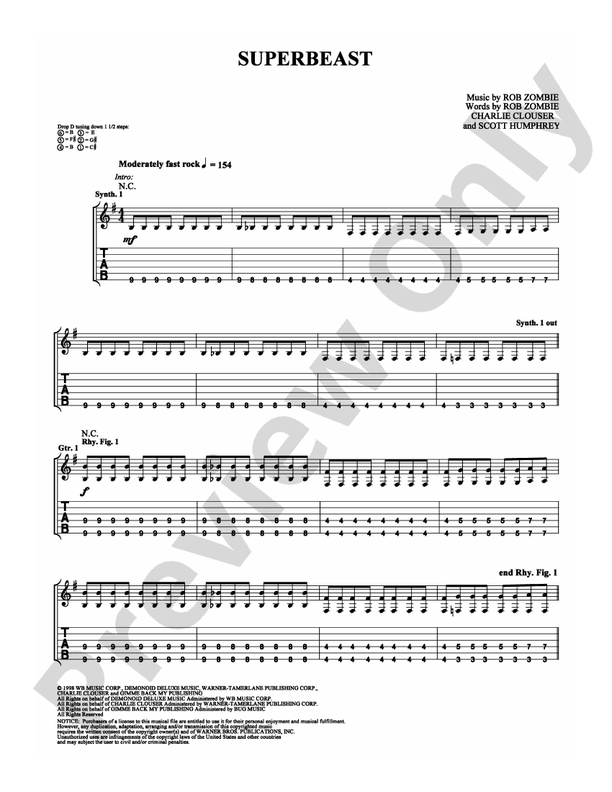 Superbeast - Guitar TAB (Digital Download)