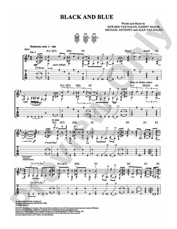 Black and Blue - Guitar TAB (Digital Download)
