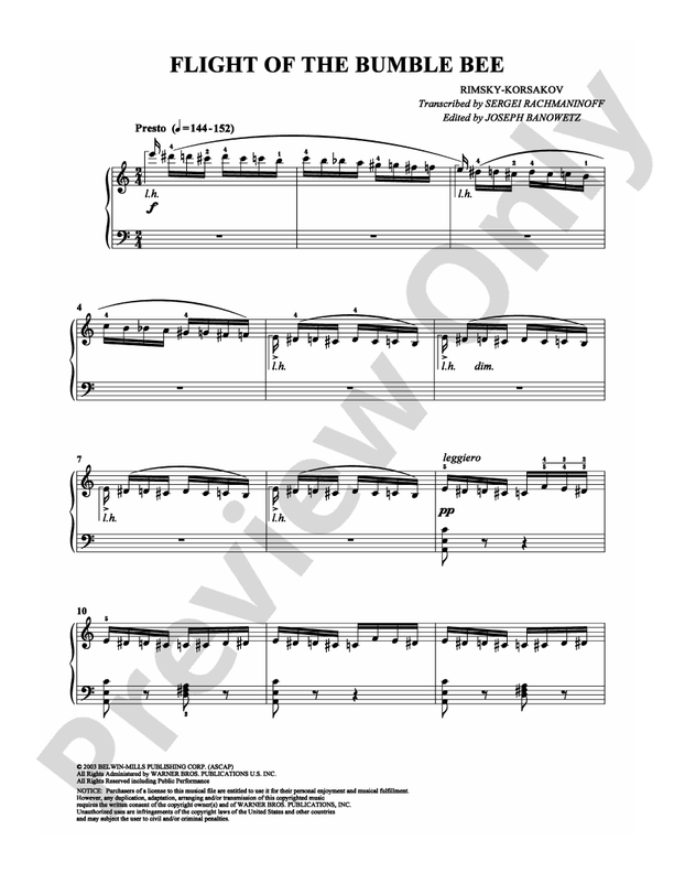 Rimsky-Korsakov - Flight of the Bumble Bee - DSM-PS-0000289 - Piano (Digital Download)