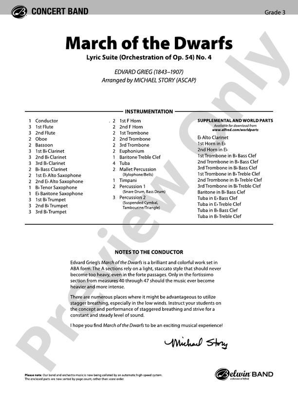 March of the Dwarfs - Concert Band Conductor Score & Parts (Digital Download)