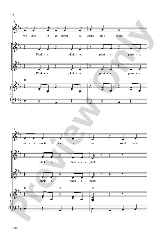 Grandma's Feather Bed – 2-Part Choral Octavo (Digital Download)