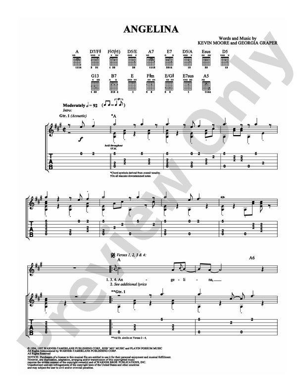 Angelina - Guitar TAB (Digital Download)