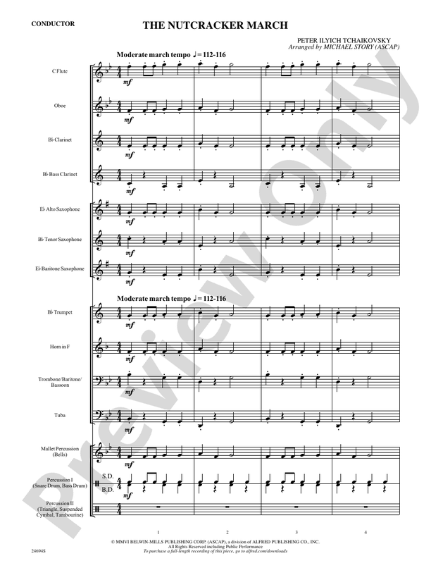 The Nutcracker March - Concert Band Conductor Score & Parts (Digital Download)