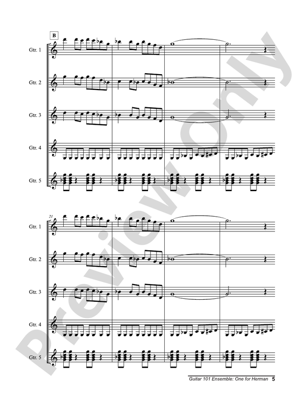Alfred's Guitar 101, Ensemble: One for Herman - Guitar Ensemble (Digital Download)