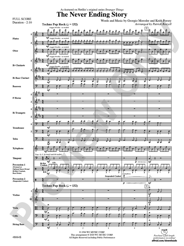 Never Ending Story, The/PCF - Full Orchestra Conductor Score & Parts (Digital Download)