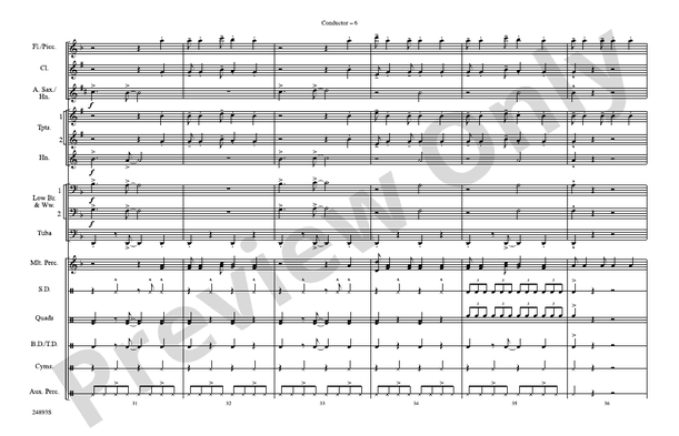 Pon de Replay – Marching Band Conductor Score & Parts (Digital Download)
