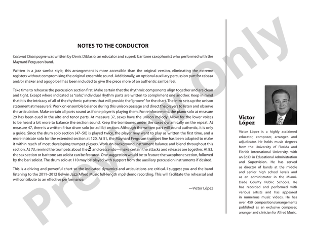 Coconut Champagne – Jazz Ensemble Conductor Score & Parts (Digital Download)