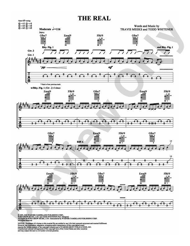 The Real - Guitar TAB (Digital Download)
