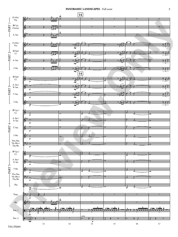 Panoramic Landscapes (Flexible Arrangement) - Concert Band Conductor Score & Parts (Digital Download)