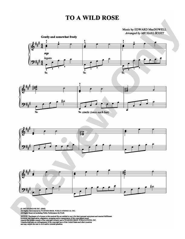 To A Wild Rose - Piano (Digital Download)