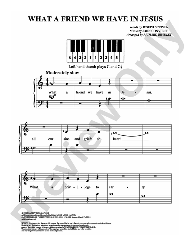 What a Friend We Have in Jesus - Arr. Richard Bradley - Easy Piano (Digital Download)