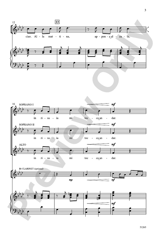 Bella Ciao - SSA Choral Octavo (Digital Download)