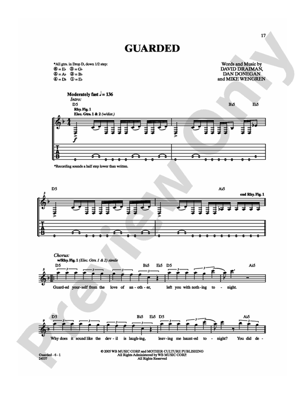 Guarded - Guitar TAB (Digital Download)