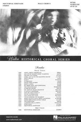 Nocturnal Serenade - Anton Weiss|Franz Schubert - TTBB Buryl Red|Virginia Stroh Walton Music Choral Score Octavo