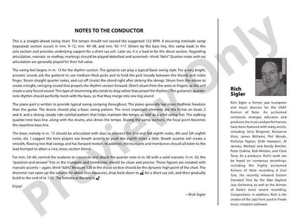 Big Swing Face (Grade 2) - Jazz Ensemble Conductor Score & Parts (Digital Download)
