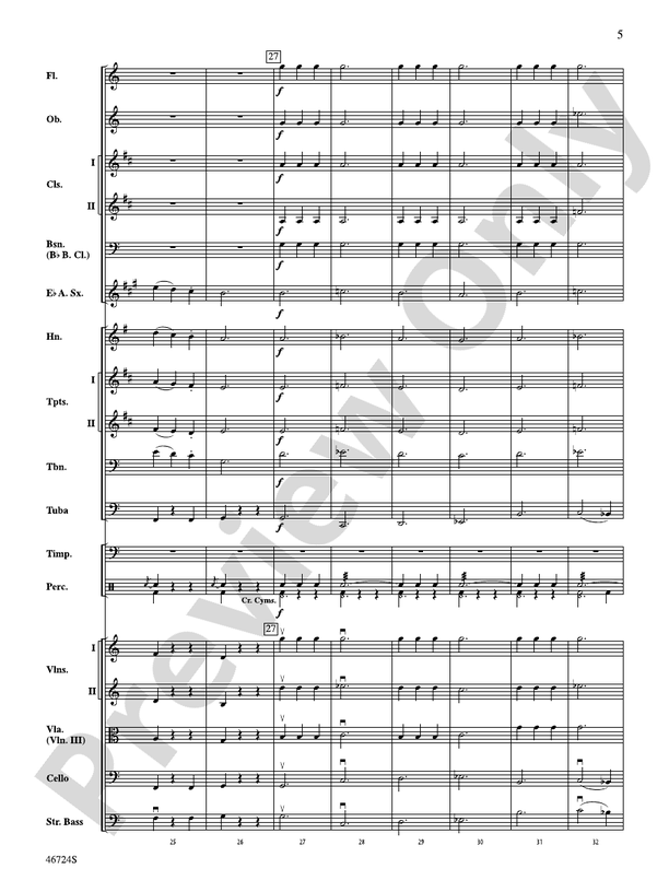 Symphony No. 5, 3rd Movement – Full Orchestra Conductor Score & Parts (Digital Download)