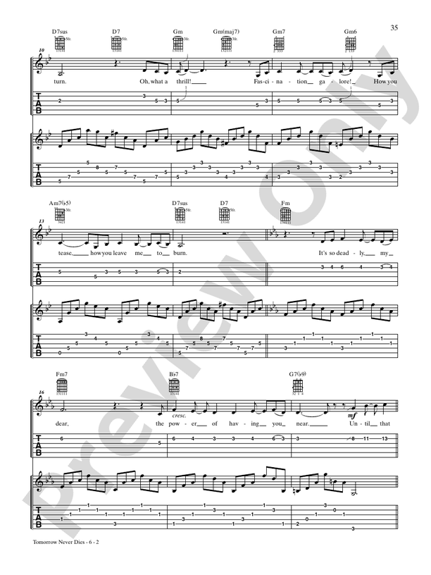 Tomorrow Never Dies (from "Tomorrow Never Dies") - Guitar TAB (Digital Download)