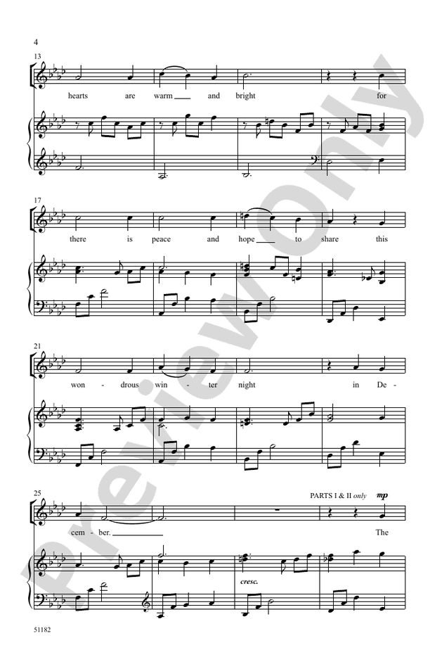 December Canon - 3 Part Mixed Choral Octavo (Digital Download)