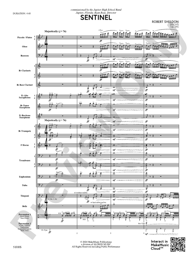 Sentinel – Concert Band Conductor Score & Parts (Digital Download)