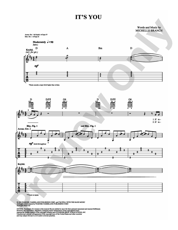 It's You - Guitar TAB (Digital Download)