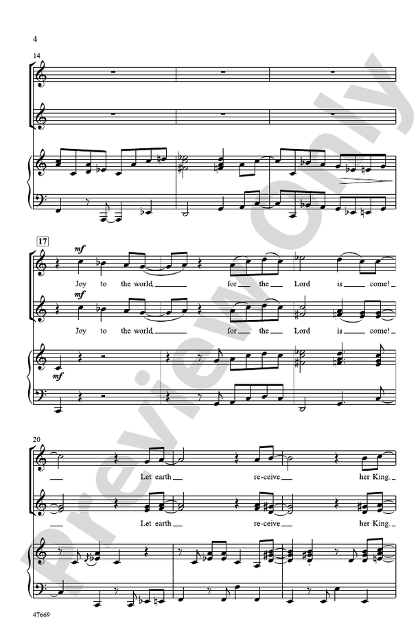 Joy to the World! – SSA Choral Octavo (Digital Download)