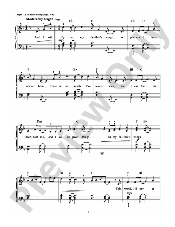 On My Father's Wings - Arr. Dan Coates - Easy Piano (Digital Download)