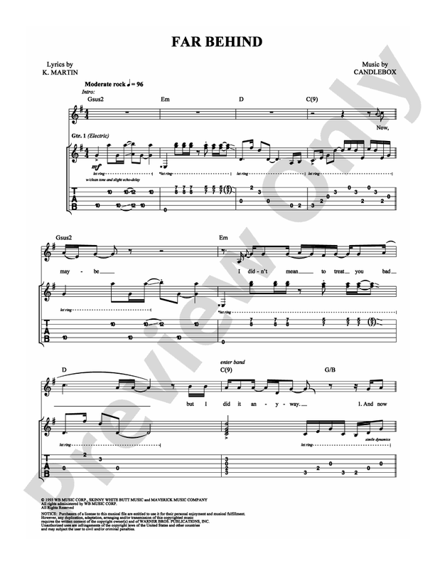 Far Behind - Guitar TAB (Digital Download)
