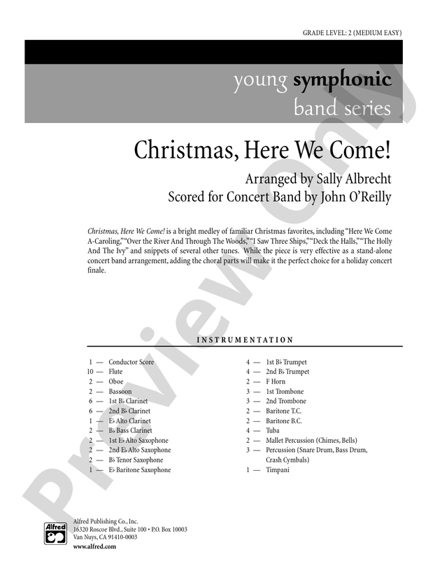 Christmas, Here We Come! - Concert Band Conductor Score & Parts (Digital Download)