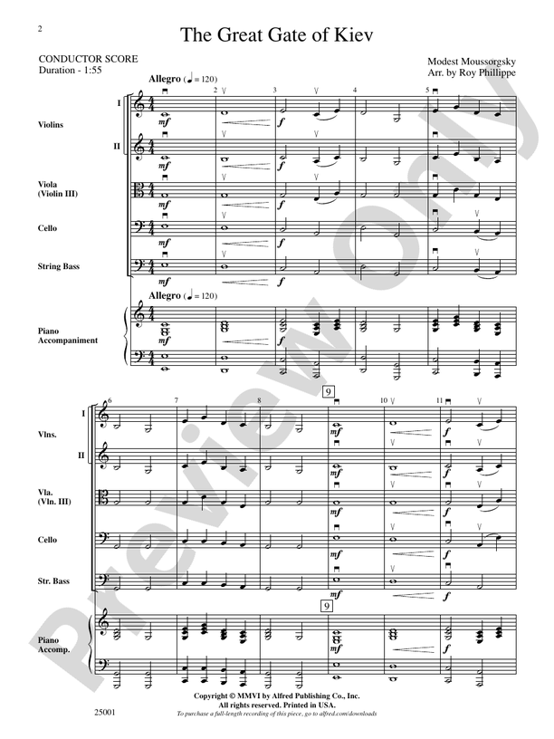 The Great Gate of Kiev – String Orchestra Conductor Score & Parts (Digital Download)