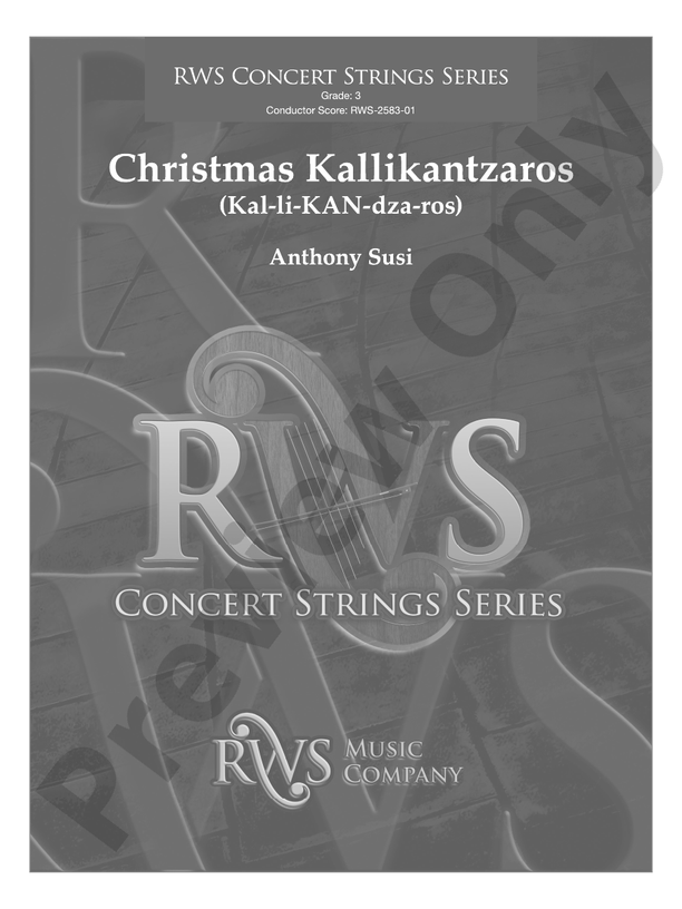 Christmas Kallikantzaros (Kal-li-KAN-dza-ros) - String Orchestra Conductor Score & Parts (Digital Download)