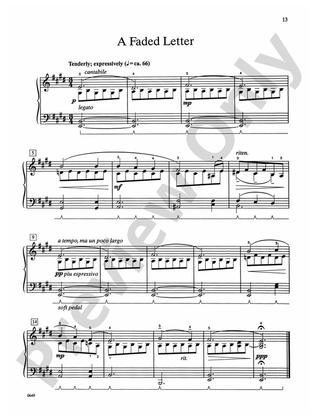 A Faded Letter - Piano Solo (Digital Download)
