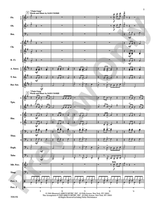 Sixties Gold - Concert Band Conductor Score & Parts (Digital Download)