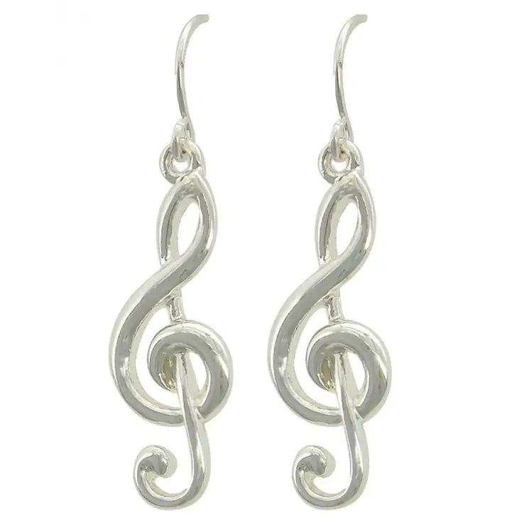 Treble Clef Drop Earrings