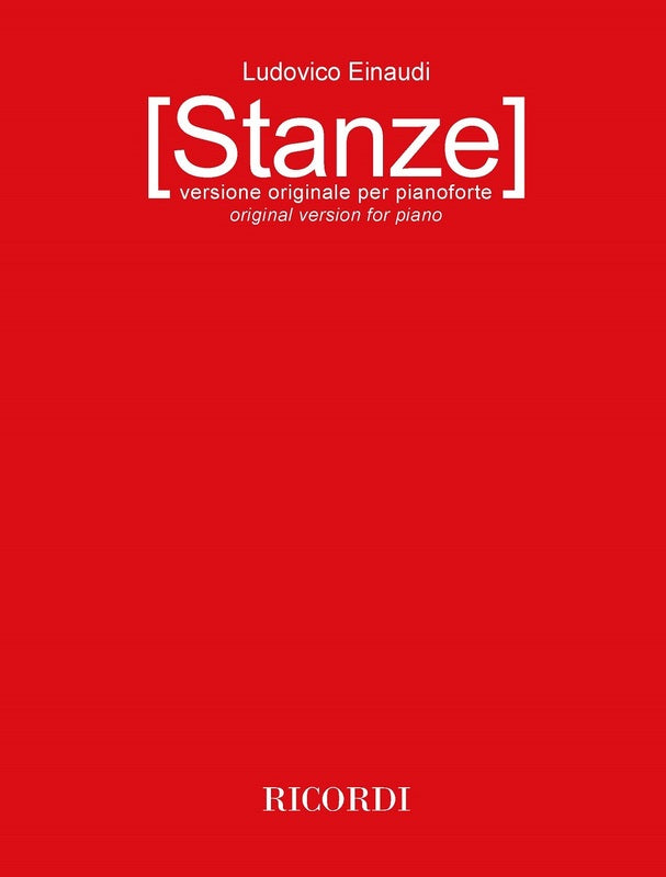 Einaudi - Stanze Original Version - Piano Solo Ricordi NR13646900