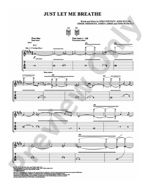 Just Let Me Breathe - Guitar TAB (Digital Download)