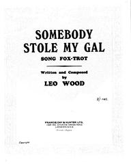 Somebody Stole My Gal - Vocal/Piano (Digital Download)