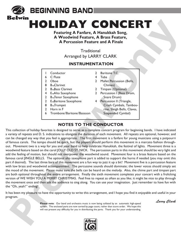 Holiday Emblem - Concert Band Conductor Score & Parts (Digital Download)