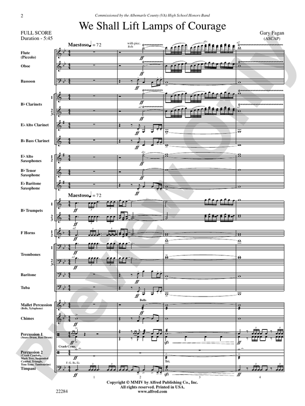 We Shall Lift Lamps of Courage - Concert Band Conductor Score & Parts (Digital Download)