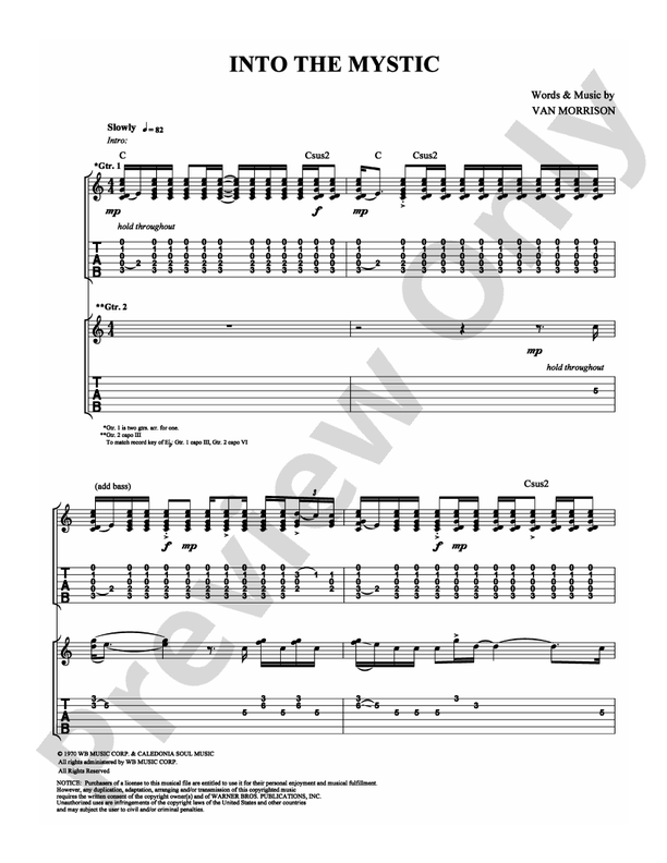 Into the Mystic - Guitar TAB (Digital Download)