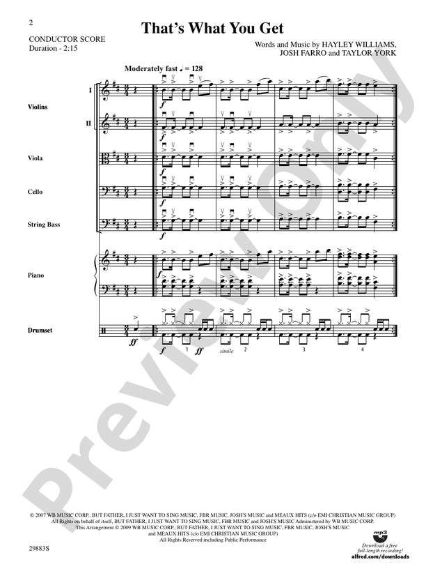 That's What You Get - String Orchestra Conductor Score & Parts (Digital Download)