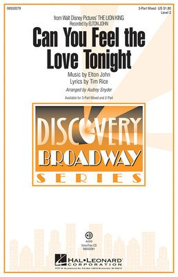 Can You Feel the Love Tonight - (from The Lion King) - Elton John|Tim Rice - 2-Part Audrey Snyder Hal Leonard Octavo