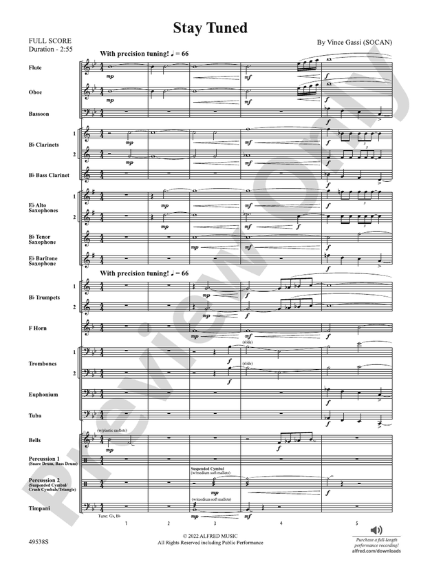Stay Tuned - Concert Band Conductor Score & Parts (Digital Download)