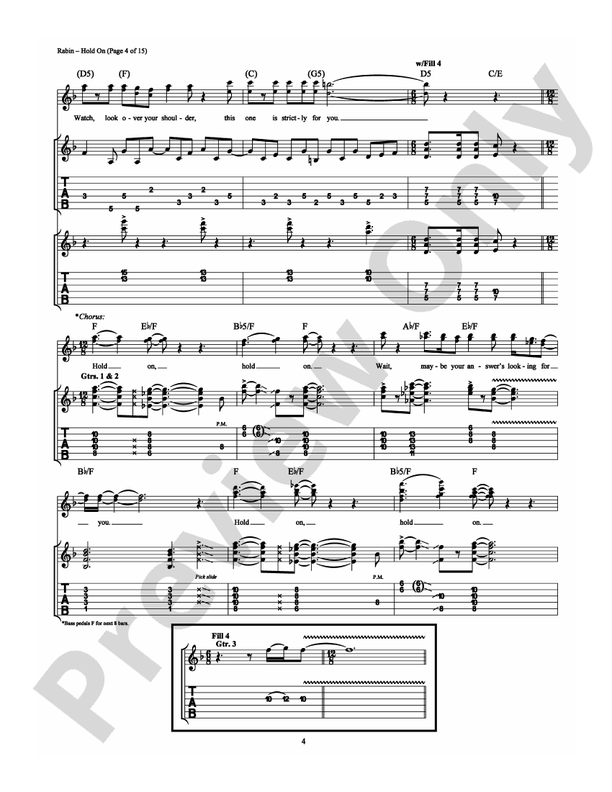 Hold On - Yes - Guitar TAB (Digital Download)