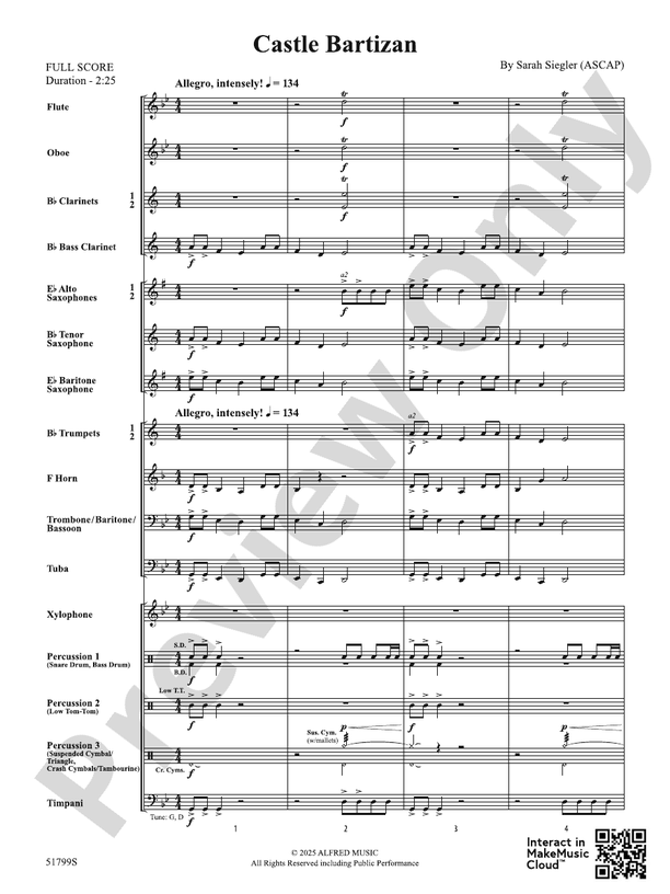 Castle Bartizan - Concert Band Conductor Score & Parts(Digital Download)