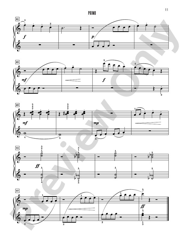 Contest Winners for Two, Book 4: 7 Original Piano Duets from the Alfred, Belwin, and Myklas Libraries - 1 Piano, 4 Hands (Digital Download)